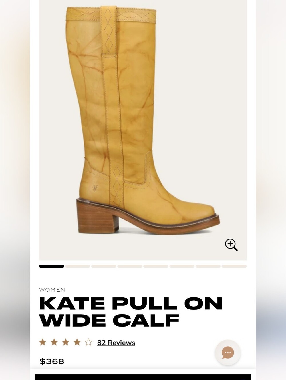 Frye Tall Pull-On Leather Boot in Mustard